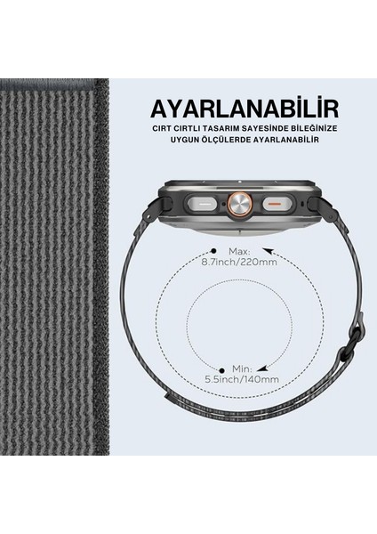 Samsung Galaxy Watch 7 Ultra 47MM Uyumlu Orijinal Pim Woven Örgü Naylon Kordon