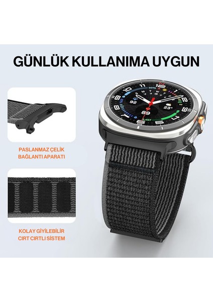Samsung Galaxy Watch 7 Ultra 47MM Uyumlu Orijinal Pim Woven Örgü Naylon Kordon modelleri