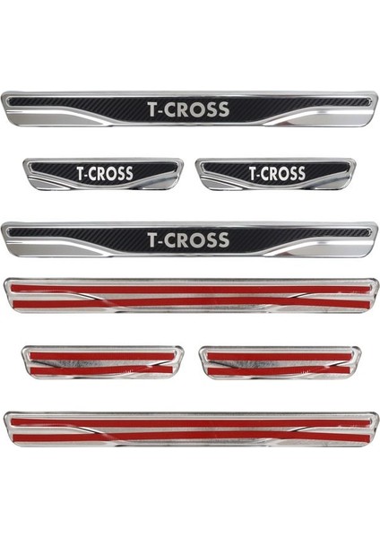 Vw T-Cross Uyumlu 4 Parça Iç Kapı Eşiği Karbon Krom Abs indirimleri