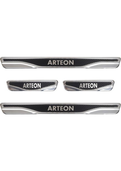 Vw Arteon Uyumlu 4 Prç. Iç Kapı Eşiği Karbon Krom Abs