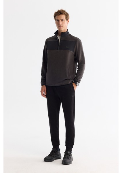 Erkek Antrasit Soğuğa Dayanıklı Fermuarlı Dik Yaka Polar Regular Fit Sweatshirt A42Y1380 indirimleri