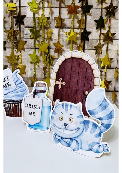 Alice In Wonderland Tema Doğum Günü Ayaklı Pano Seti Alice In Wonderland Doğum Günü Masa Üstü Panolar fiyatları