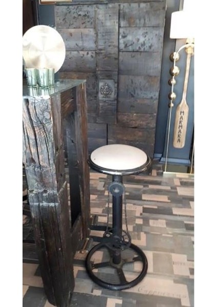 Vıntage 2li Metal Bar Taburesi Takım Pedallı Özel Tasarım