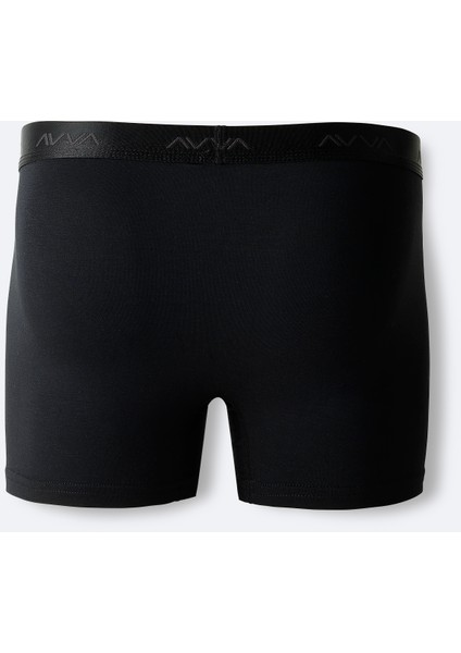Erkek Siyah Düz Basic Soft Touch Tekli Boxer A42Y9537