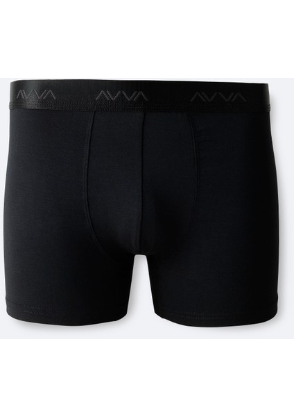Erkek Siyah Düz Basic Soft Touch Tekli Boxer A42Y9537