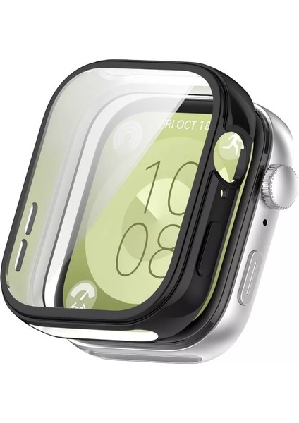 Huawei Watch Fit 3 Uyumlu Kasa Ekran Koruyucu 360 Tam Koruma Kılıf Kapak