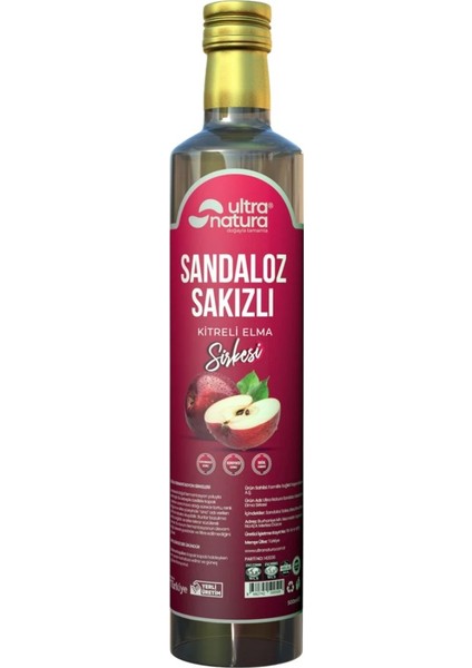 Ultra Natura Sandaloz Sakızlı Kitreli Elma Sirkesi 500 ml