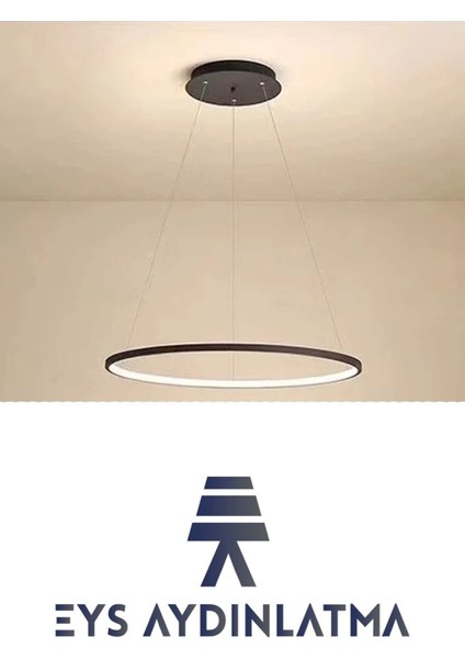 Round LED Siyah Avize LED Sarkıt Avize 3 Renk Yuvarlak Sarkıt LED Avize