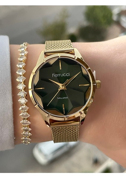 Kadranı Yeşil Kadın Kol Saati ve Bileklik modelleri