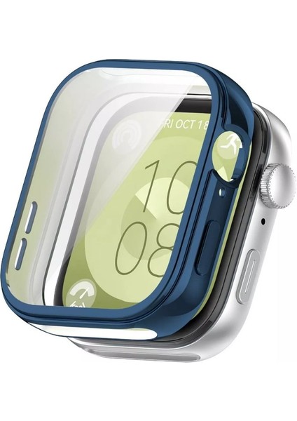 Huawei Watch Fit 3 Uyumlu Kasa Ekran Koruyucu 360 Tam Koruma Kılıf Kapak