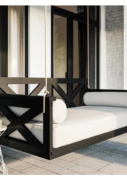 Elawoodworking Wooden Bed Swing, Tasarım Ahşap Salıncak Siyah