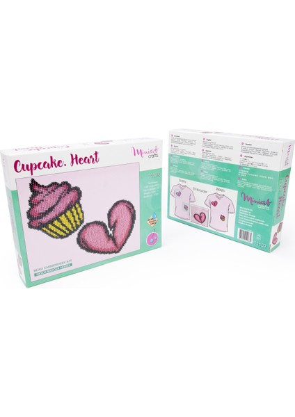 Miniart Cupcake, Kalp Boncuk Nakış Seti