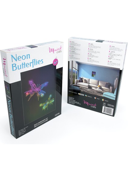 Miniart Neon Kelebekler Boncuk Nakış Seti