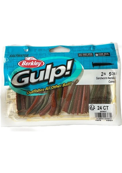 Gulp Saltwater Sandworm 5cm Lrf Silikon Yem - Camo