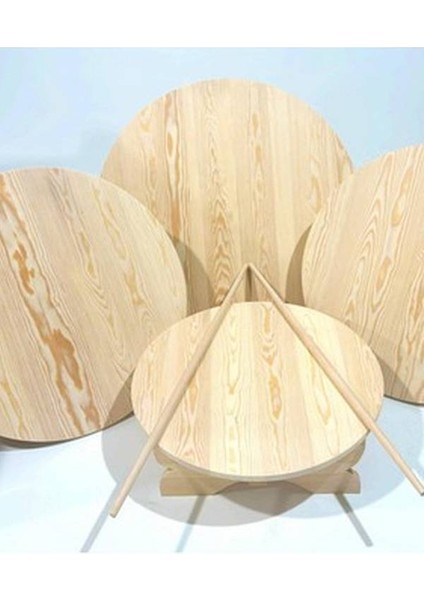 Masif Ağaç Katlanabilir Ayaklı Yer Sofrası