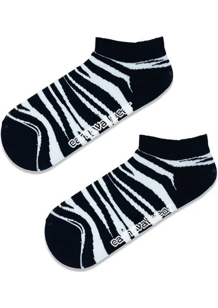 Patik Zebra Desenli Renkli Spor Çorap
