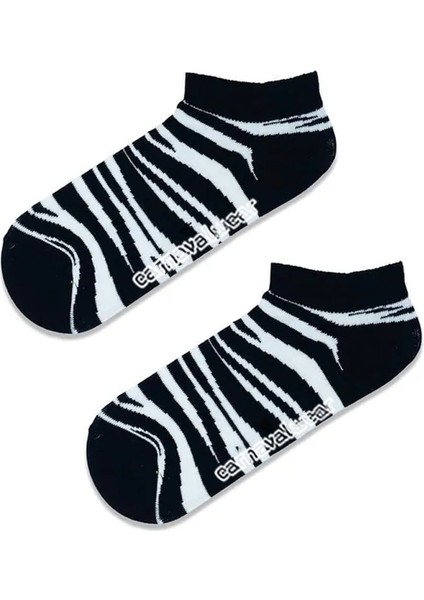 Patik Zebra Desenli Renkli Spor Çorap