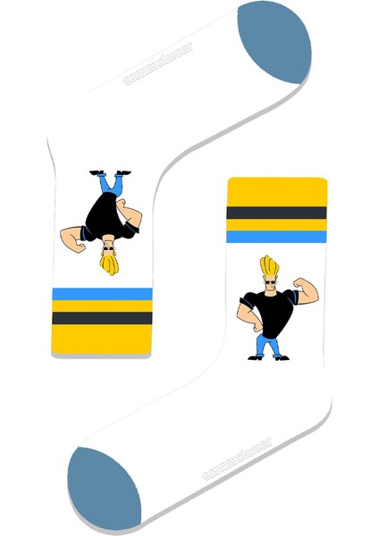 Johnny Bravo Desenli Renkli Spor Çorap