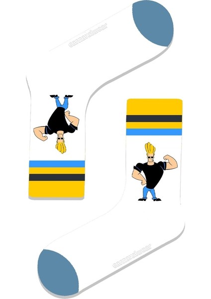 Johnny Bravo Desenli Renkli Spor Çorap