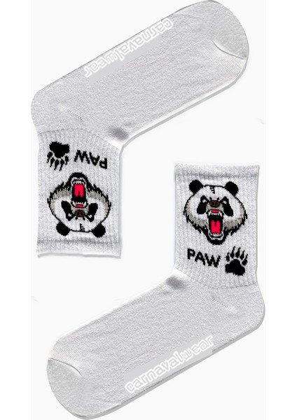 Panda Paw Desenli Renkli Spor Çorap