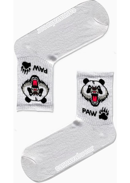 Panda Paw Desenli Renkli Spor Çorap