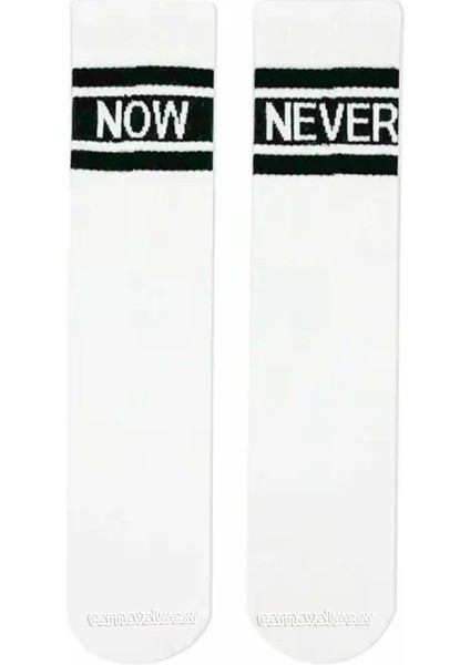 Now Never Yazılı Bilek Arkası Spor Çorap
