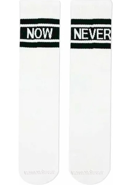 Now Never Yazılı Bilek Arkası Spor Çorap