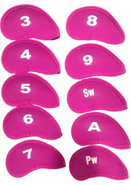 10 Parça Golf Kulübü Demir Başörtüsü Seti Koruma Görevlisi Koruyucu Koruyucu Kırmızı (Yurt Dışından)