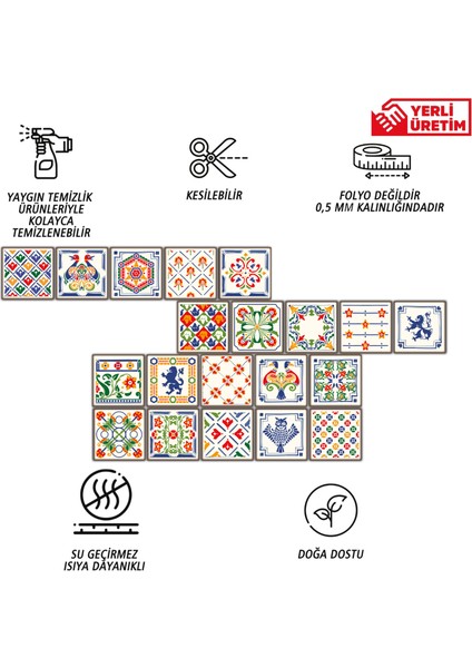 Kendinden Yapışkanlı Oyun Desenli Pvc Karo 10 x 10 cm 20'li Paket fiyatları