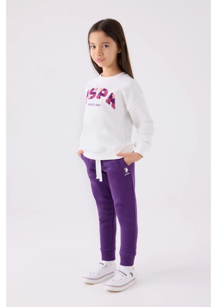 Beyaz Kız Çocuk Eşofman Takımı