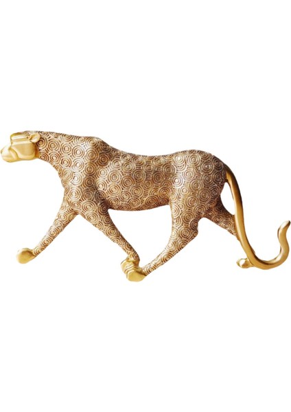 Reçine Leopar Heykeli Yürüyen Çita Heykelciği Eve Taşınma Hediyesi Altın Toplama (Yurt Dışından)