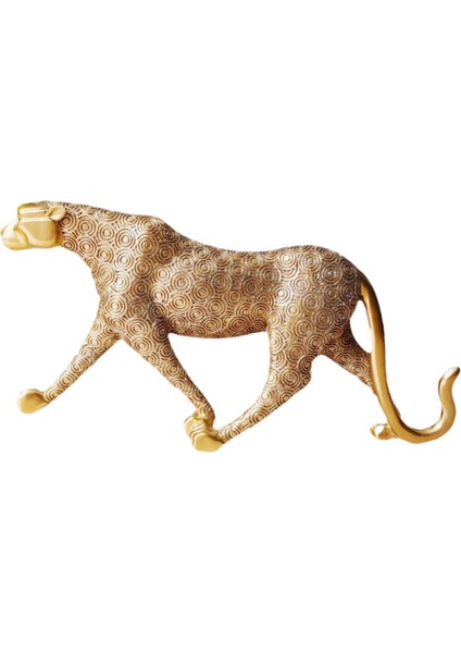 Reçine Leopar Heykeli Yürüyen Çita Heykelciği Eve Taşınma Hediyesi Altın Toplama (Yurt Dışından)