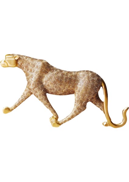 Reçine Leopar Heykeli Yürüyen Çita Heykelciği Eve Taşınma Hediyesi Altın Toplama (Yurt Dışından)