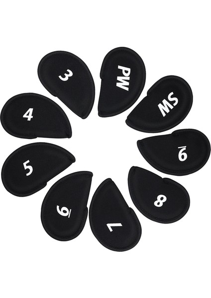 9 Adet Golf Demir Headcovers Anti Scratch Modern Koruyucu Kılıf Demir Kafa (Yurt Dışından)