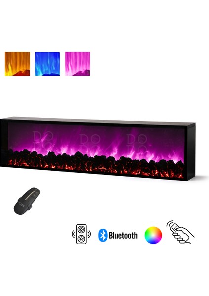 Elektrikli Şömine 3 Renkli Bluetooth Ses Sistemli Kumandalı fiyatları