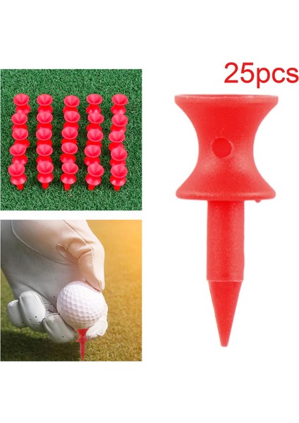 25X Golf Tees Çimi ve Sürüş Alanı Için Golf Aletleri Açı Sporları Kırmızı (Yurt Dışından)