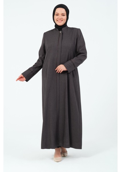 Ahugül Kadın Büyük Beden Astarlı Düğmeli Tesettür Pardesü fiyatları