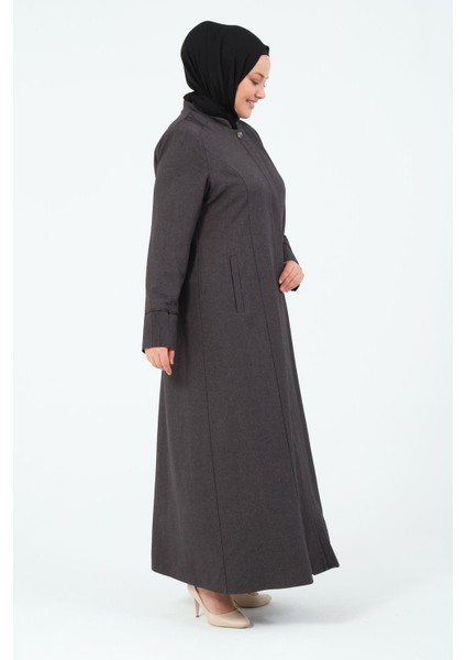 Ahugül Kadın Büyük Beden Astarlı Düğmeli Tesettür Pardesü fırsatları