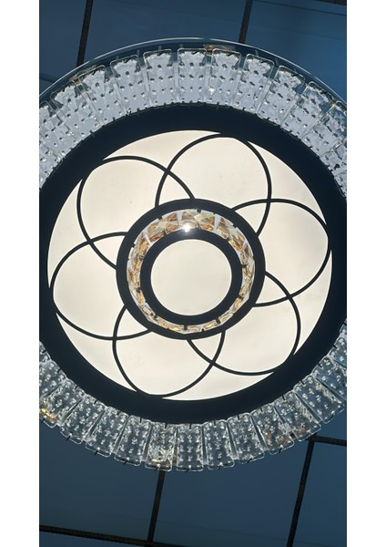 50CM Çapında Kristalm Taşlı Plafonyer LED Avize