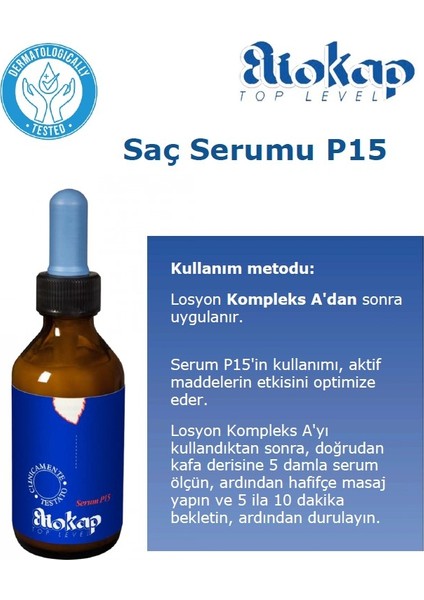 Antioksidan, Yenileyici ve Besleyici Saç Serumu P15, 100 ml.