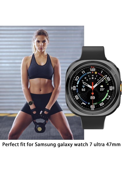 Samsung Galaxy Watch 7 Ultra 47MM Uyumlu Kasa Ekran Koruyucu 360 Tam Koruma Kılıf Kapak