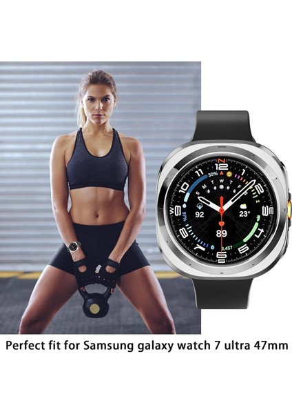 Samsung Galaxy Watch 7 Ultra 47MM Uyumlu Kasa Ekran Koruyucu 360 Tam Koruma Kılıf Kapak