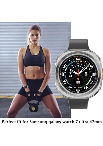 Samsung Galaxy Watch 7 Ultra 47MM Uyumlu Kasa Ekran Koruyucu 360 Tam Koruma Kılıf Kapak