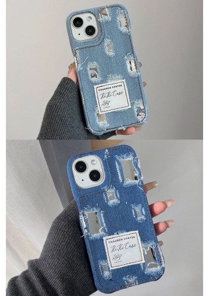 iPhone 14 Uyumlu Jeans Serisi Denim Kot Desenli Premium Telefon Kılıfı
