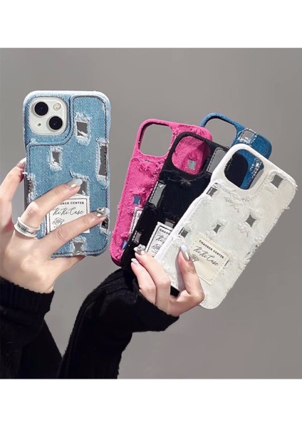 iPhone 14 Uyumlu Jeans Serisi Denim Kot Desenli Premium Telefon Kılıfı