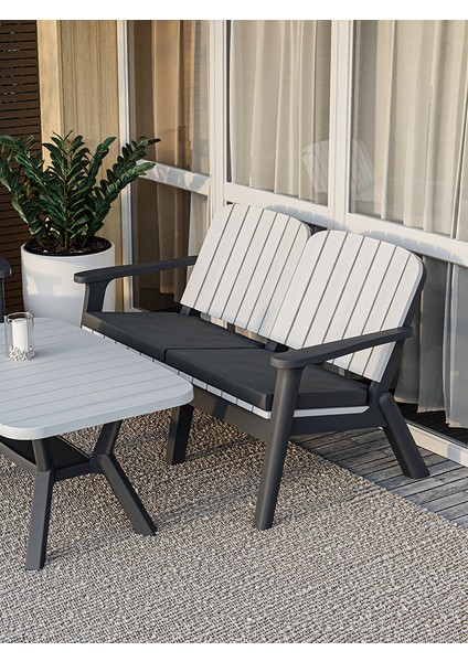 Silva Bahçe Kanepe Takımı, Antresit , 2+1 Oturma Gurubu, Lounge Set Silva,