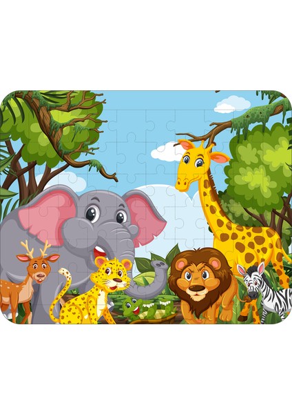 48 Parça Ahşap Eğitici Yapboz Puzzle Seti (Set 4)