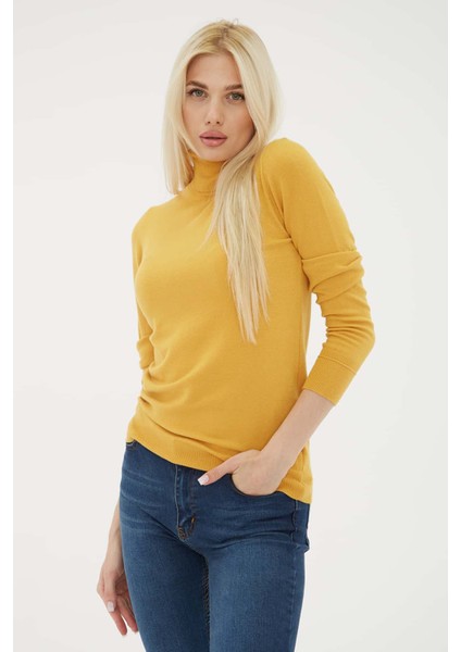 Standart Fit Balıkçı Yaka Triko Kazak Bayan Kazak 24K0780K1 fırsatları