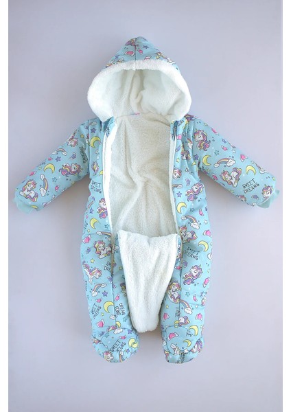 Unicorn Sweet Dreams Desenli Yeni Sezon Sabit Patikli Kürklü Bebek Kozmonot Astronot Tulum fiyatları