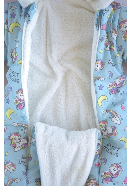 Unicorn Sweet Dreams Desenli Yeni Sezon Sabit Patikli Kürklü Bebek Kozmonot Astronot Tulum modelleri